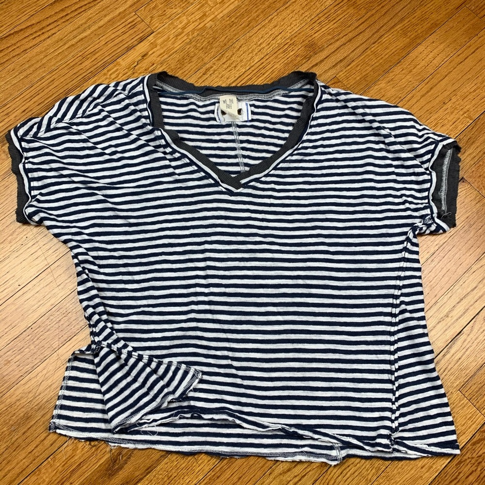 We the Free Blue and White Striped Top